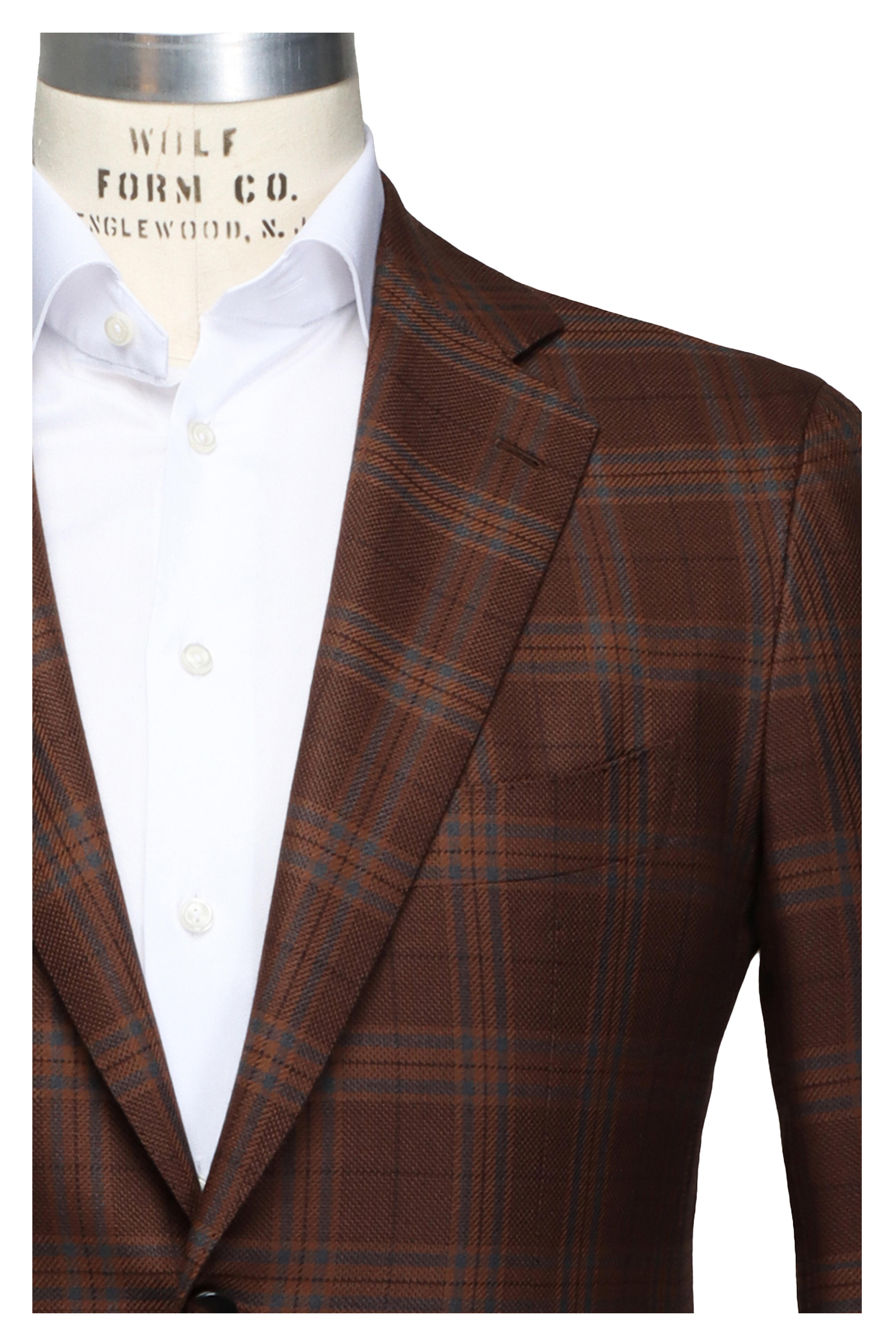 Cesare Attolini - Dark Chocolate & Teal Wool Sportcoat