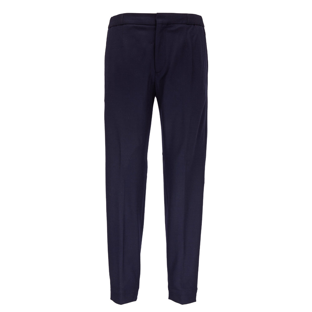 Zegna - Navy Flannel Jogger Pant | Mitchell Stores