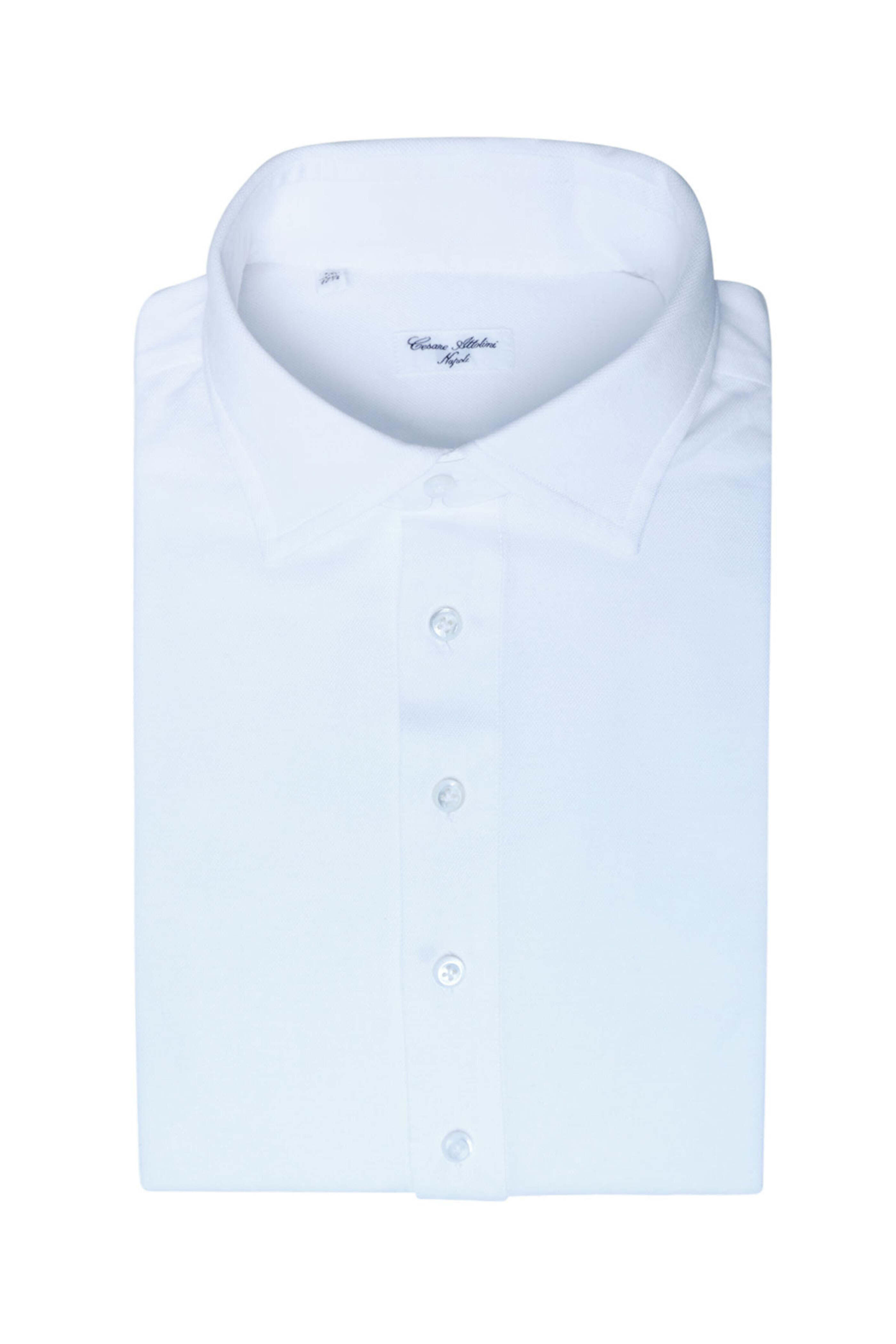 Cesare Attolini - White Jersey Knit Dress Shirt