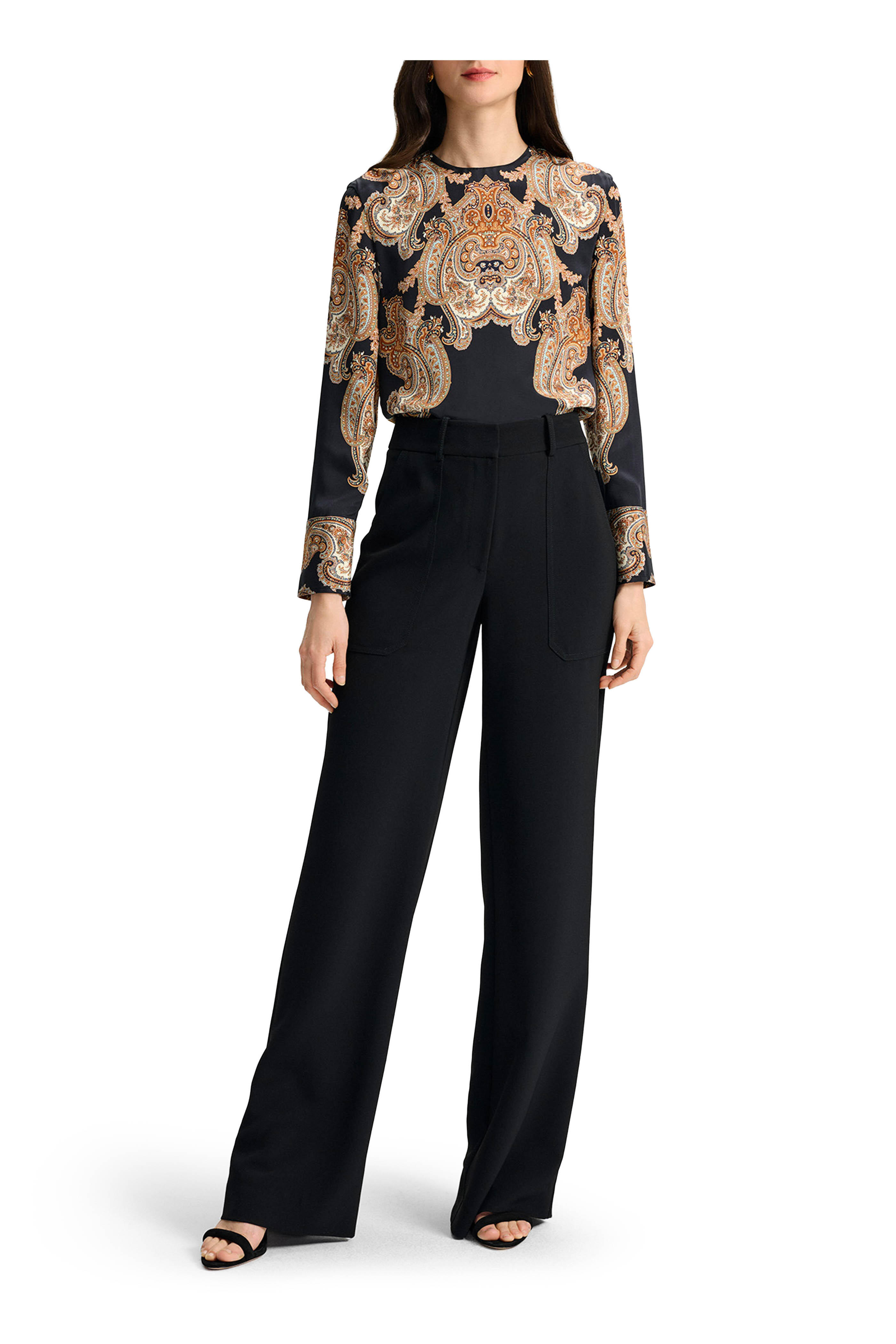 Veronica Beard - Karisse Black Paisley Print Blouse