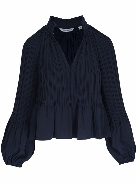 Veronica Beard - Walker Navy Pleated Top