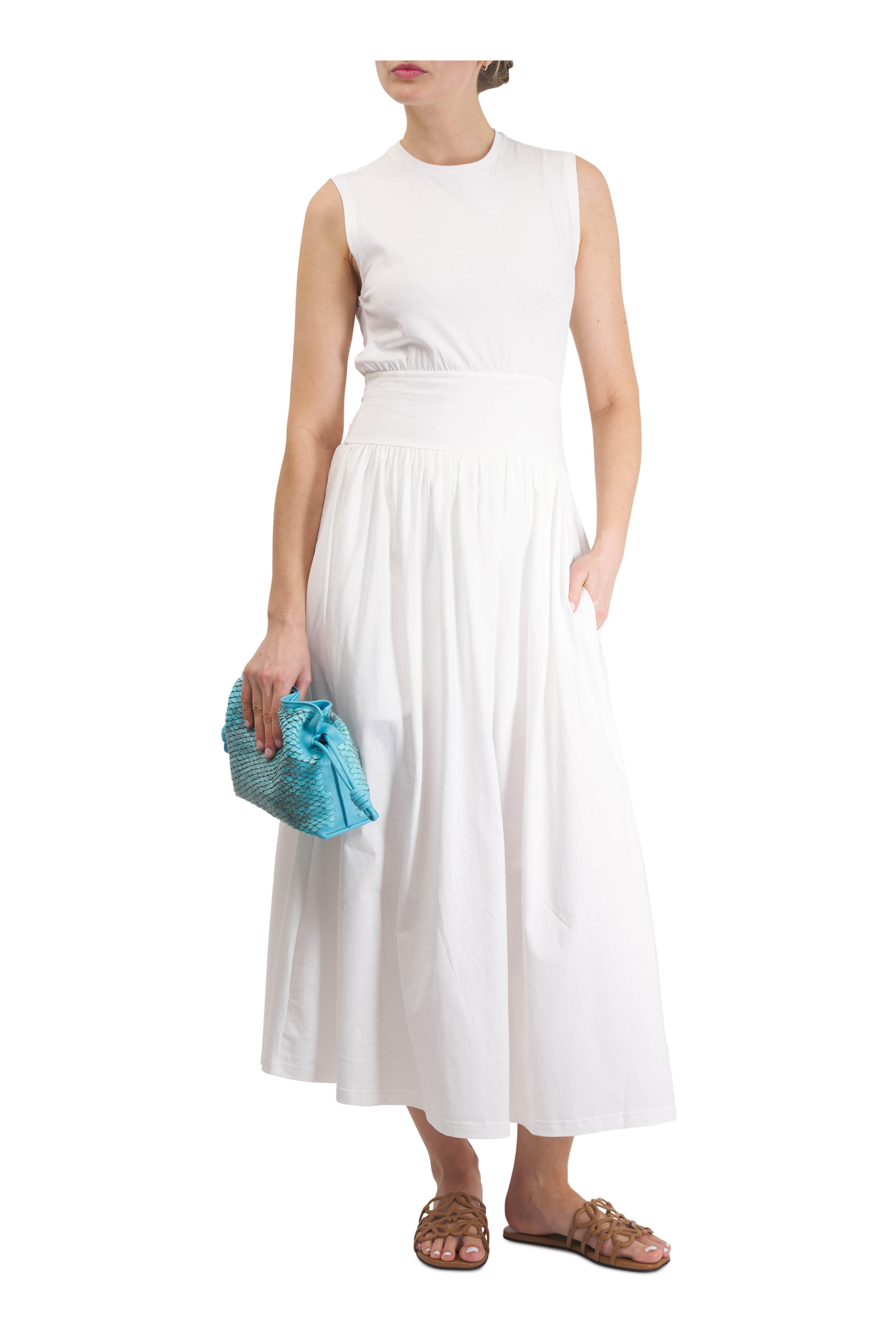 Totême - Sleeveless Cotton Tee Off White Dress | Mitchell Stores