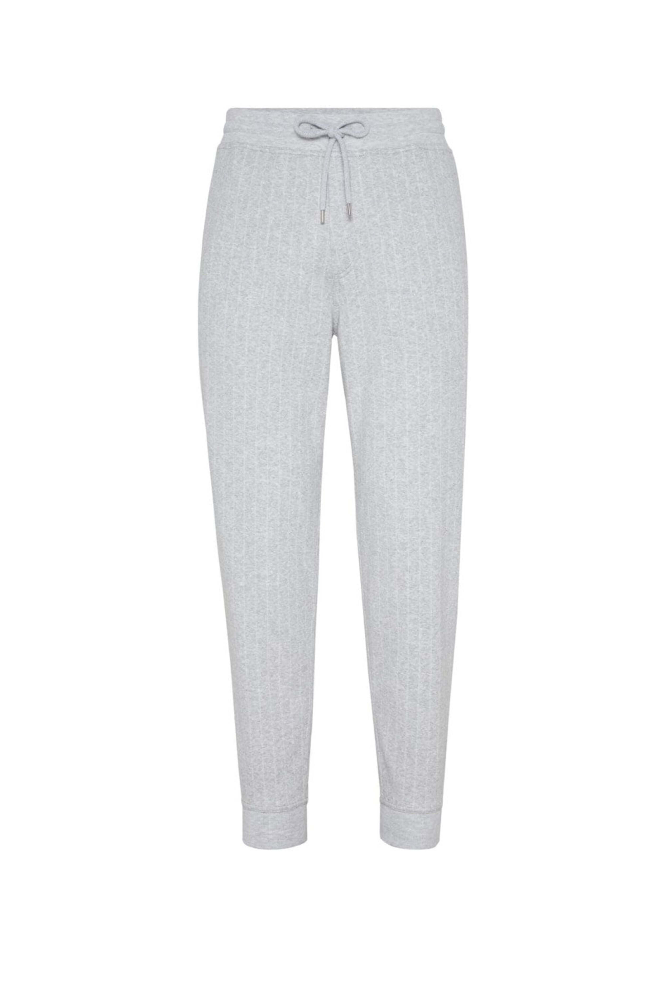 Brunello Cucinelli - Pearl Grey Jersey Pants | Mitchell Stores