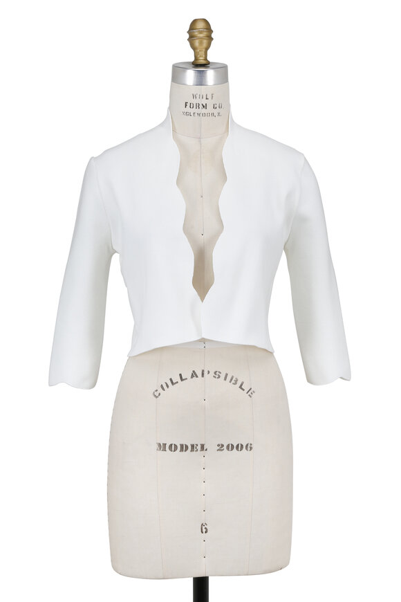 Lela Rose White Scallop Trim Bolero - view 1