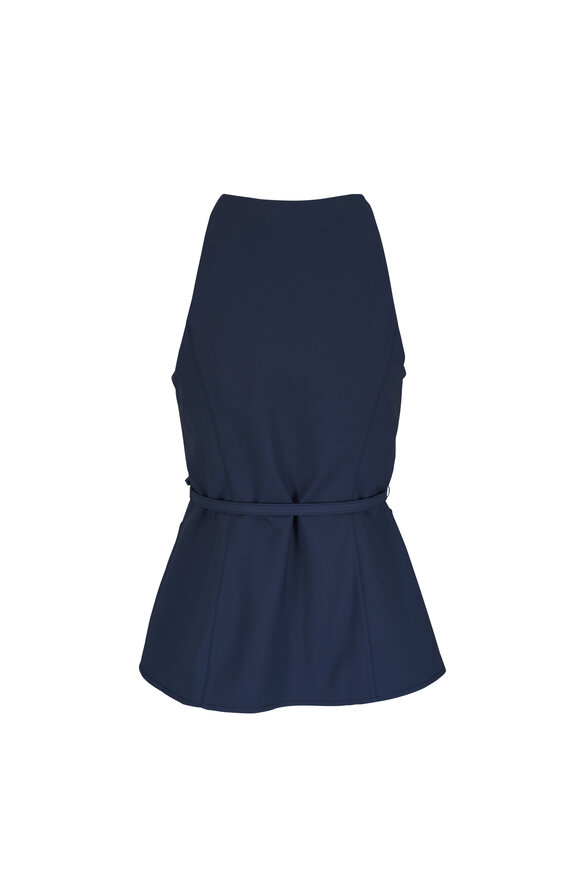 Carolina Herrera Midnight Button Front Belted Top - view 5