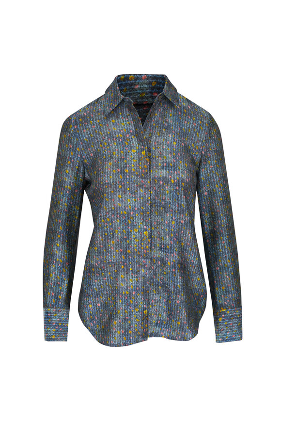 R13 - Drop Neck Grafitti Plaid Cotton Workshirt | Mitchell