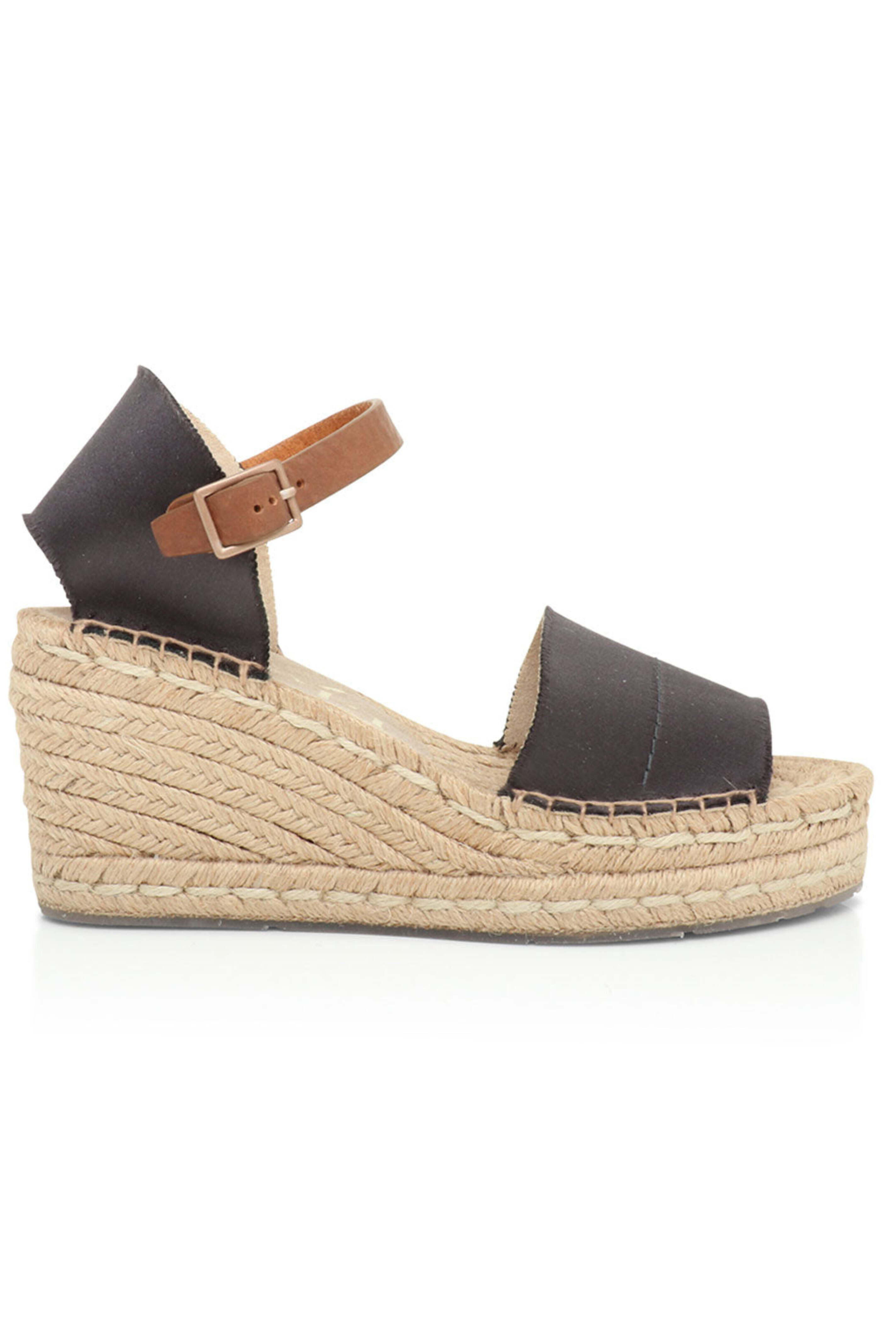 Pedro Garcia - Oriel Espadrille Wedge in Off Black
