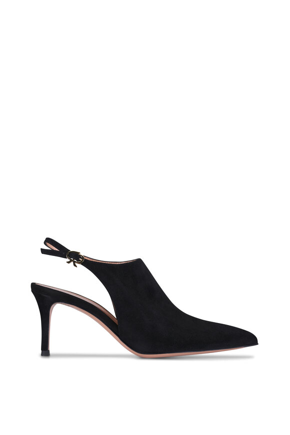 Gianvito Rossi Bazel Black Suede Slingback, 70mm - view 3