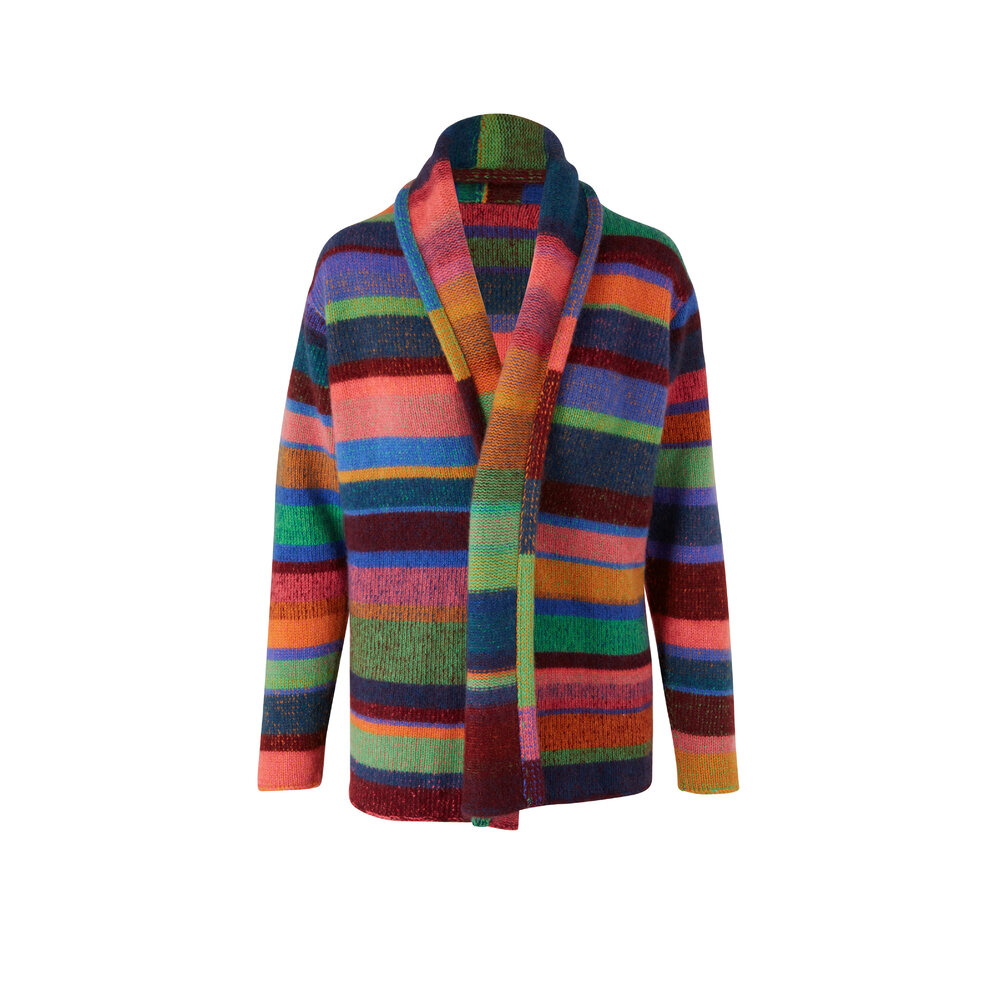 The Elder Statesman - Italy Multi Stripe Heavy Weight Smoking Jacket