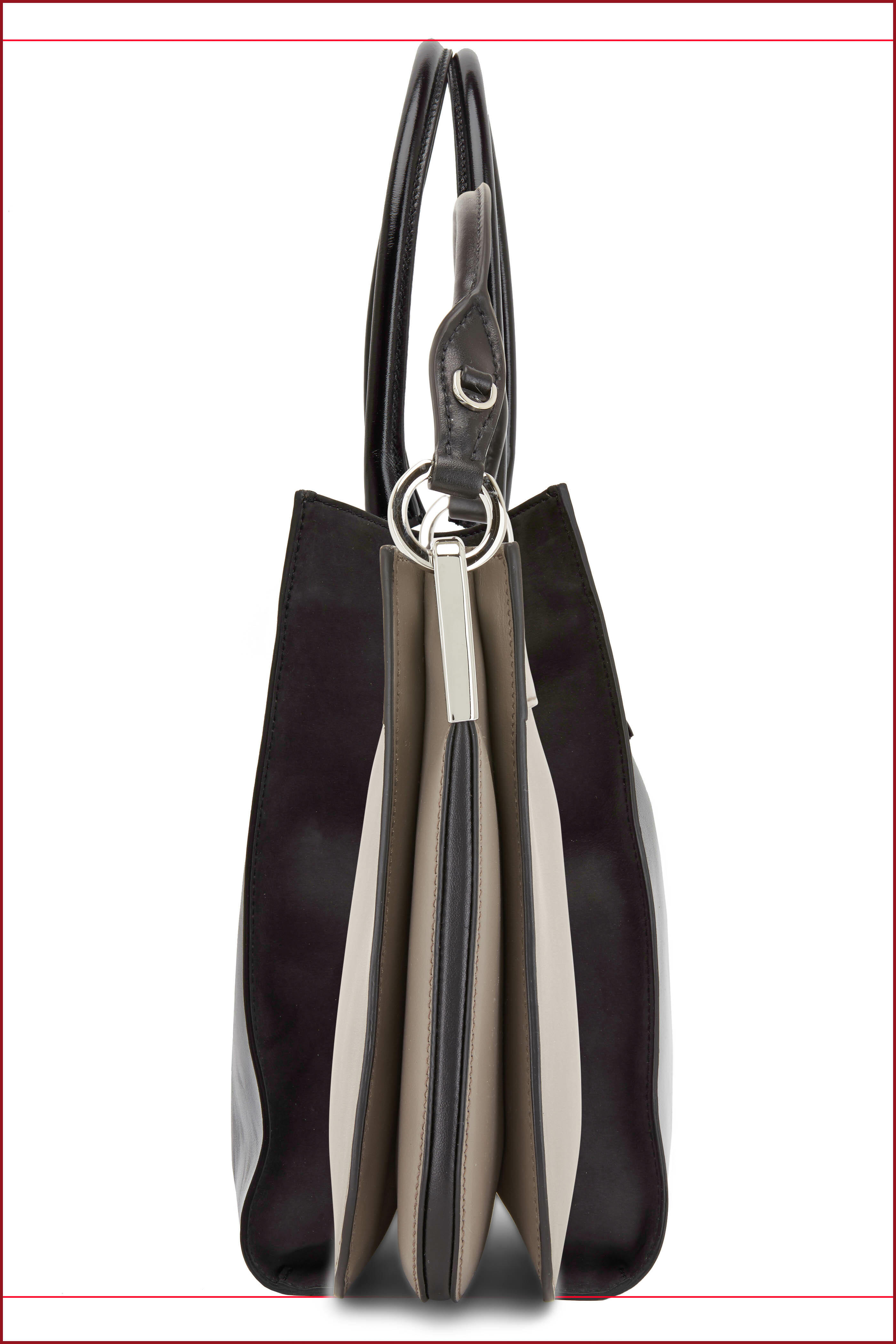 Prada - Gray & Black Leather Small City Crossbody