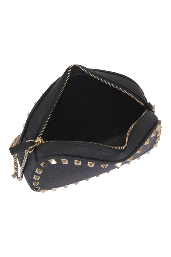 Valentino Garavani Mini Black Rockstud Chain Pouchette - view 5