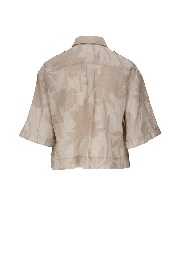 Brunello Cucinelli - Natural Rammage Print Camp Shirt