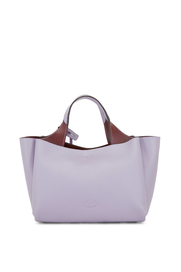 Tod's - Purple Leather Small T-Pendant Tote 