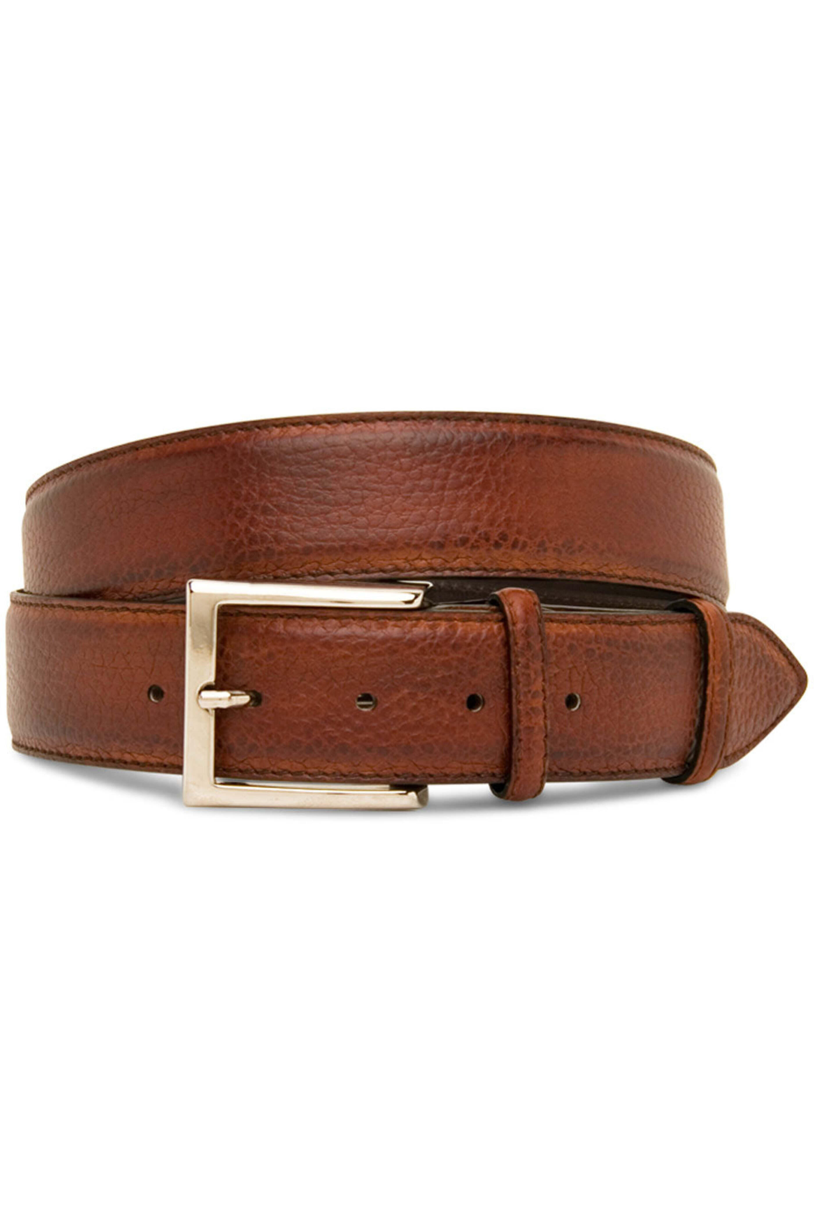 Bontoni - Diamante Brown Grain Leather Belt