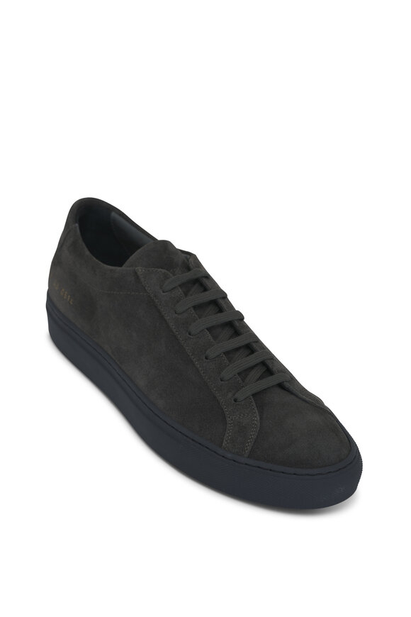 Common Projects Achilles Charcoal Gray Suede Low Top Sneaker