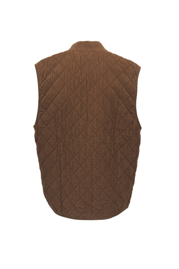 Faherty Brand - Reversible Corduroy Brown Full Zip Vest