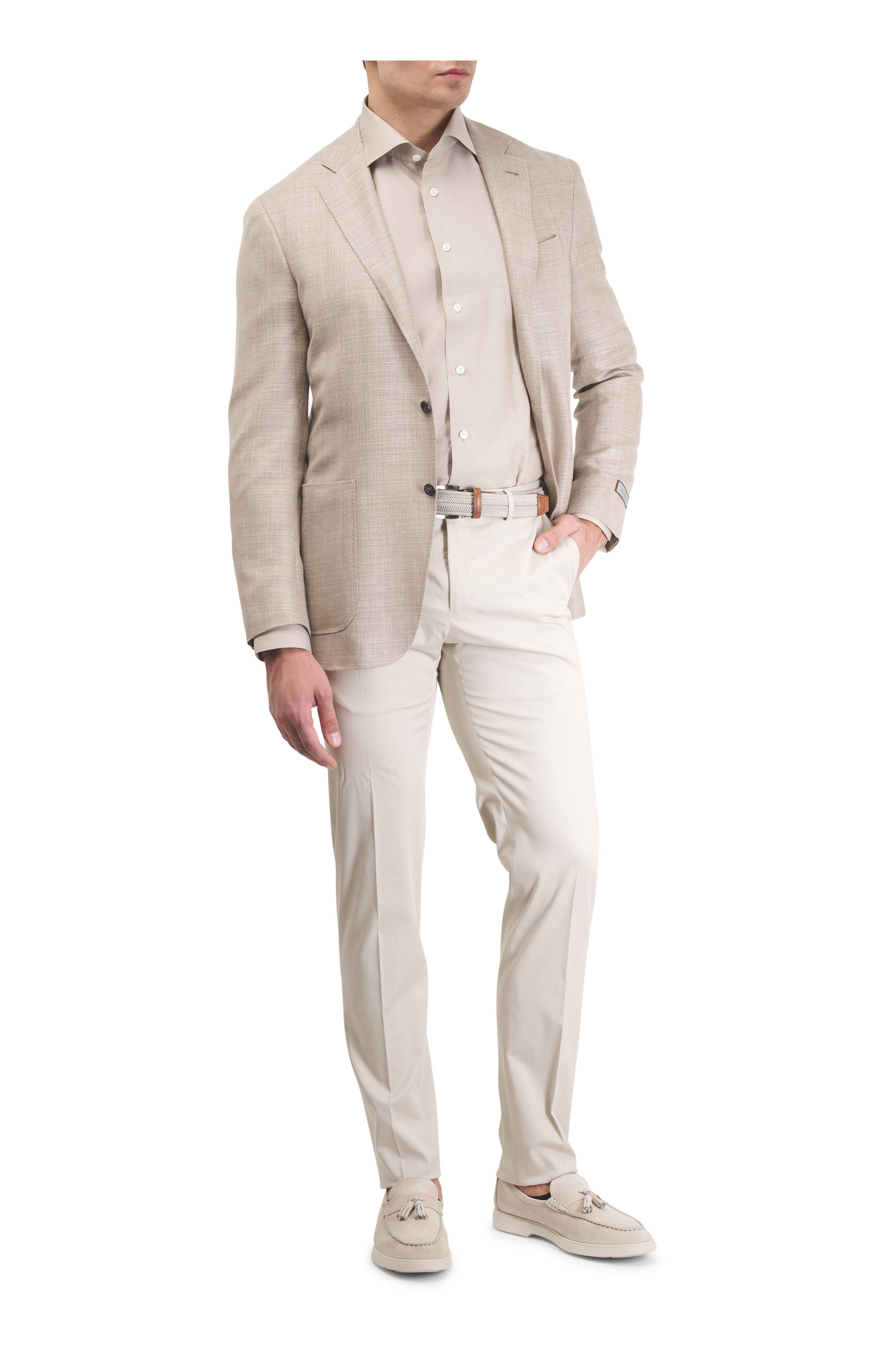 Canali - Kei Beige Wool, Silk & Linen Sportcoat | Mitchell