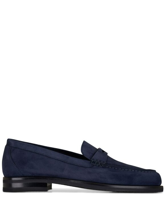 Santoni - Haileigh Navy Suede Penny Loafer 