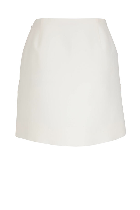 Valentino - Ivory Embroidered Patch Flowers Mini Skirt
