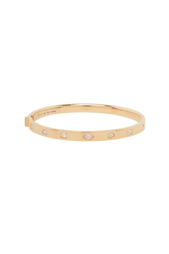 Kwiat - Rose Gold Fancy Shape Diamond Slim Bangle 