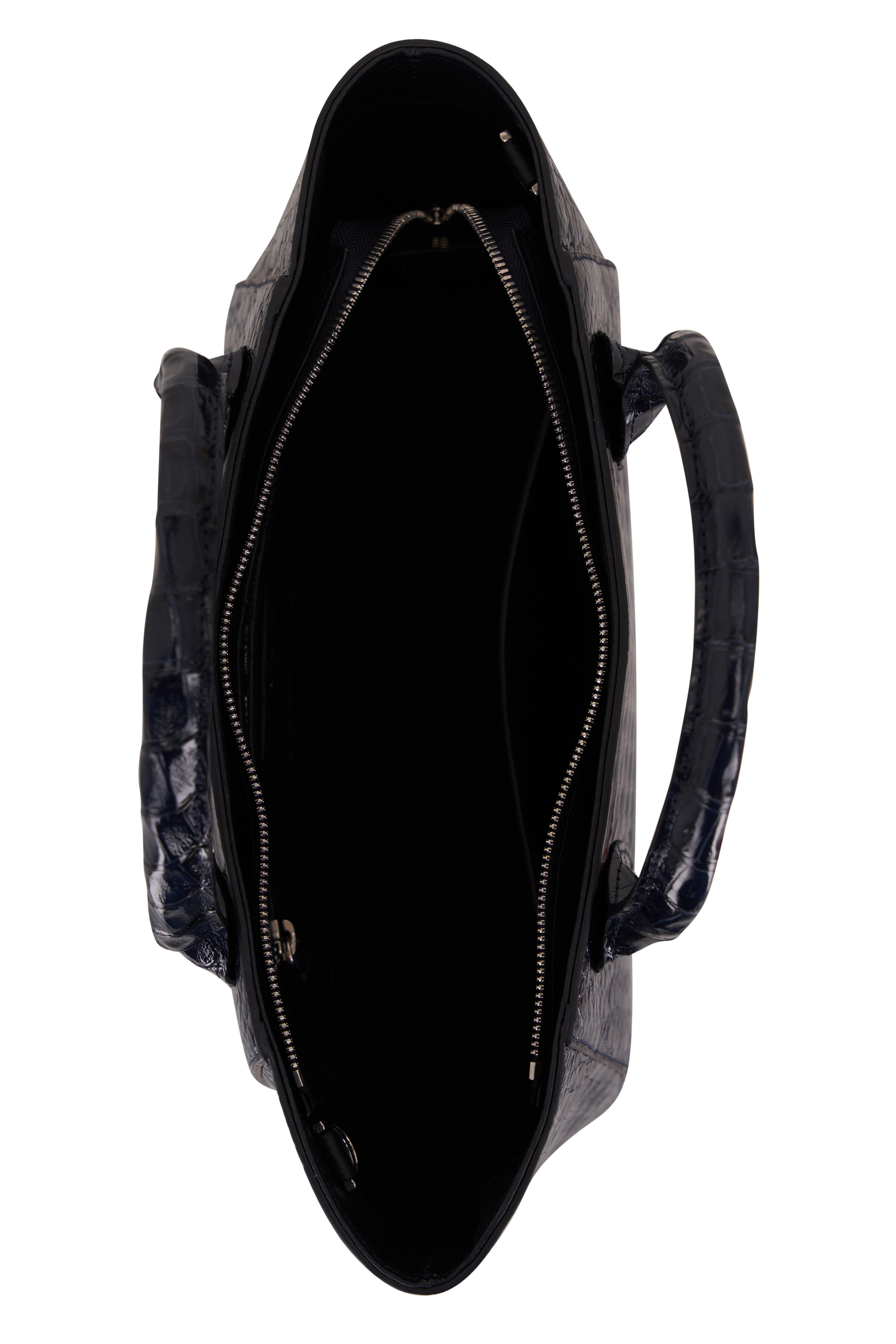 Maria Oliver - Virginia Navy Blue Shiny Leather Tote