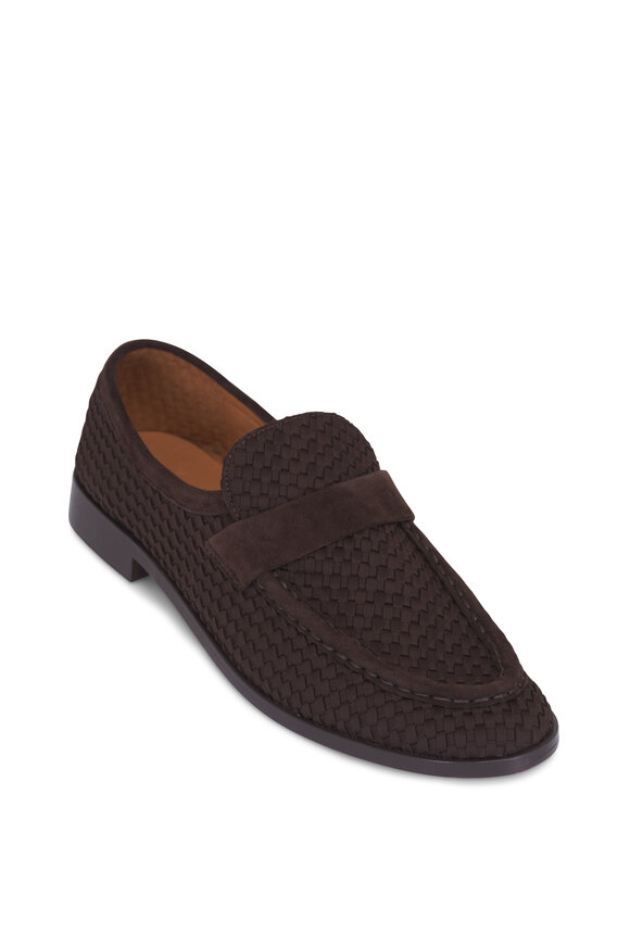 Naghedi Sonoma Chocolate Woven Suede Penny Loafer