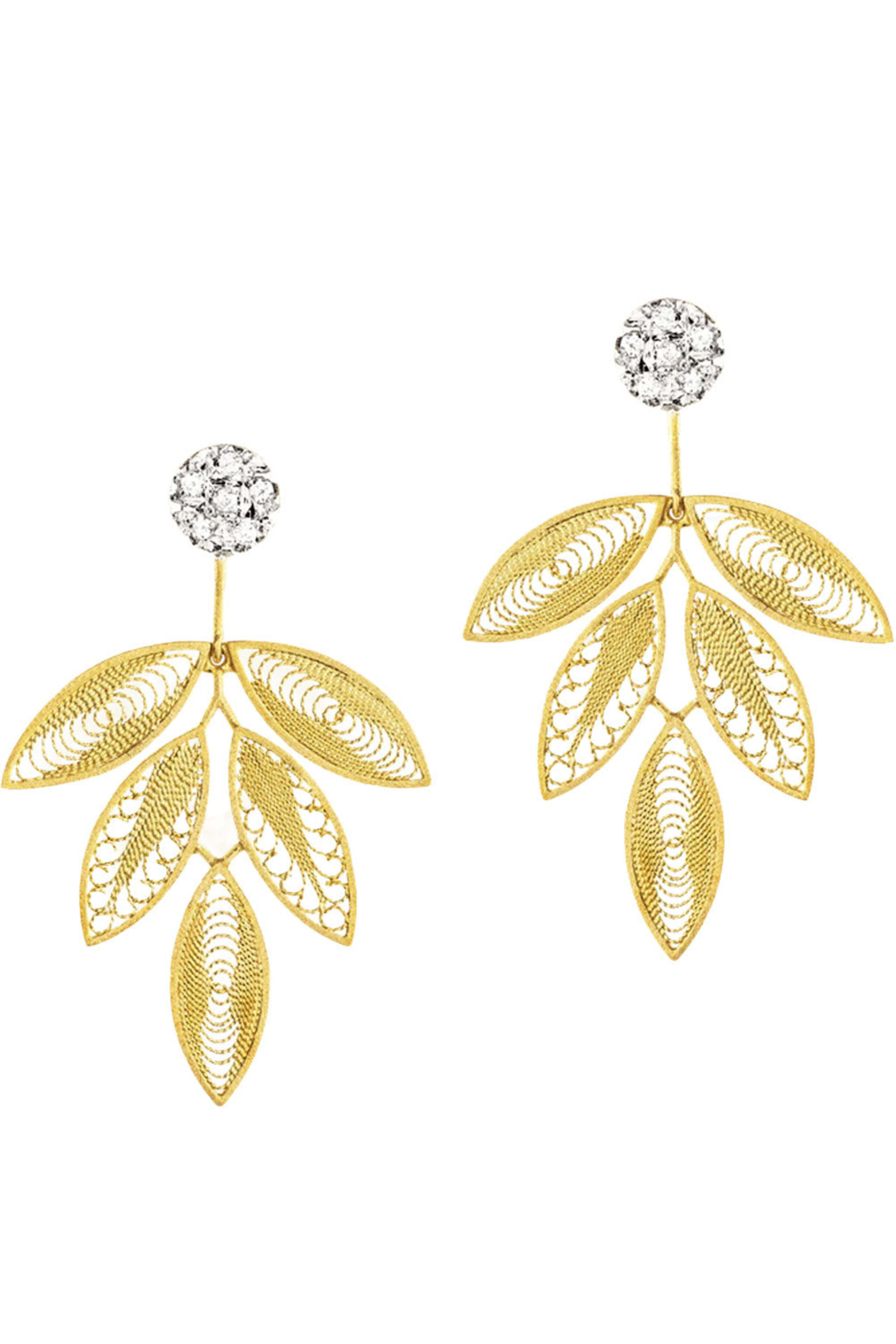 Luisa Rosas - House of Filigree Feather Drop Earrings