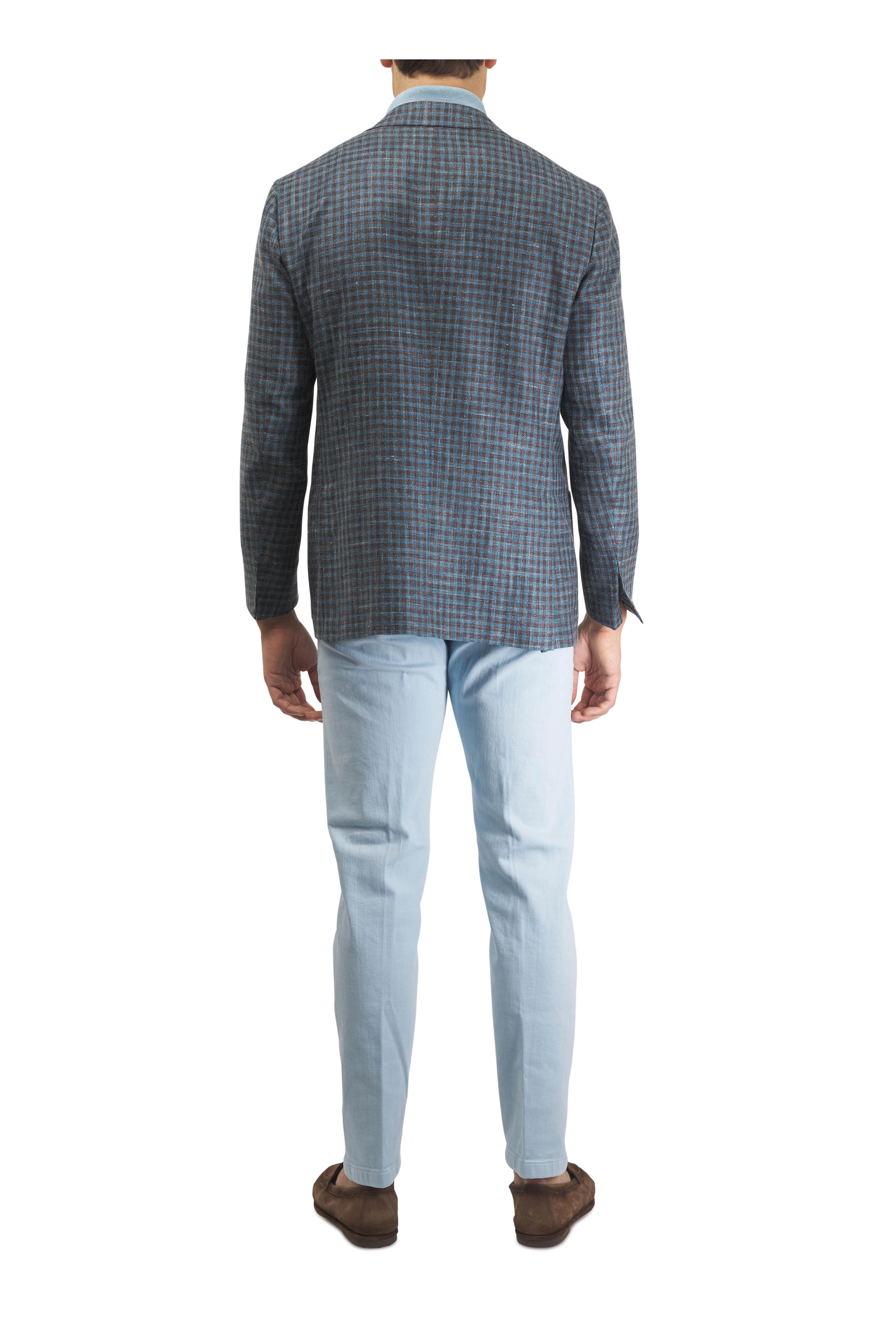 Kiton - Light Blue Stretch Cotton Denim Pant