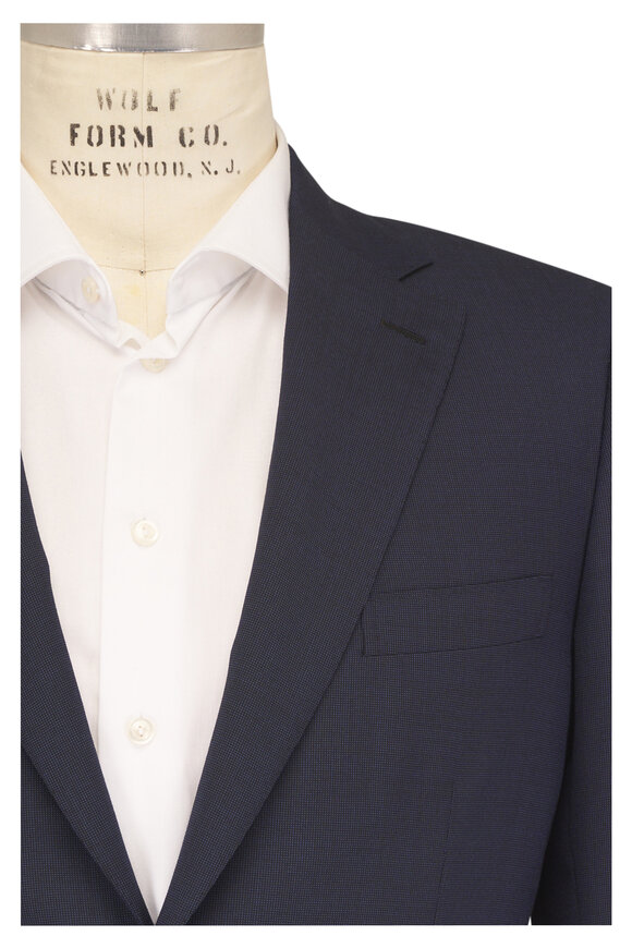 Brioni Brunico Navy Tic Weave Wool Suit - view 1