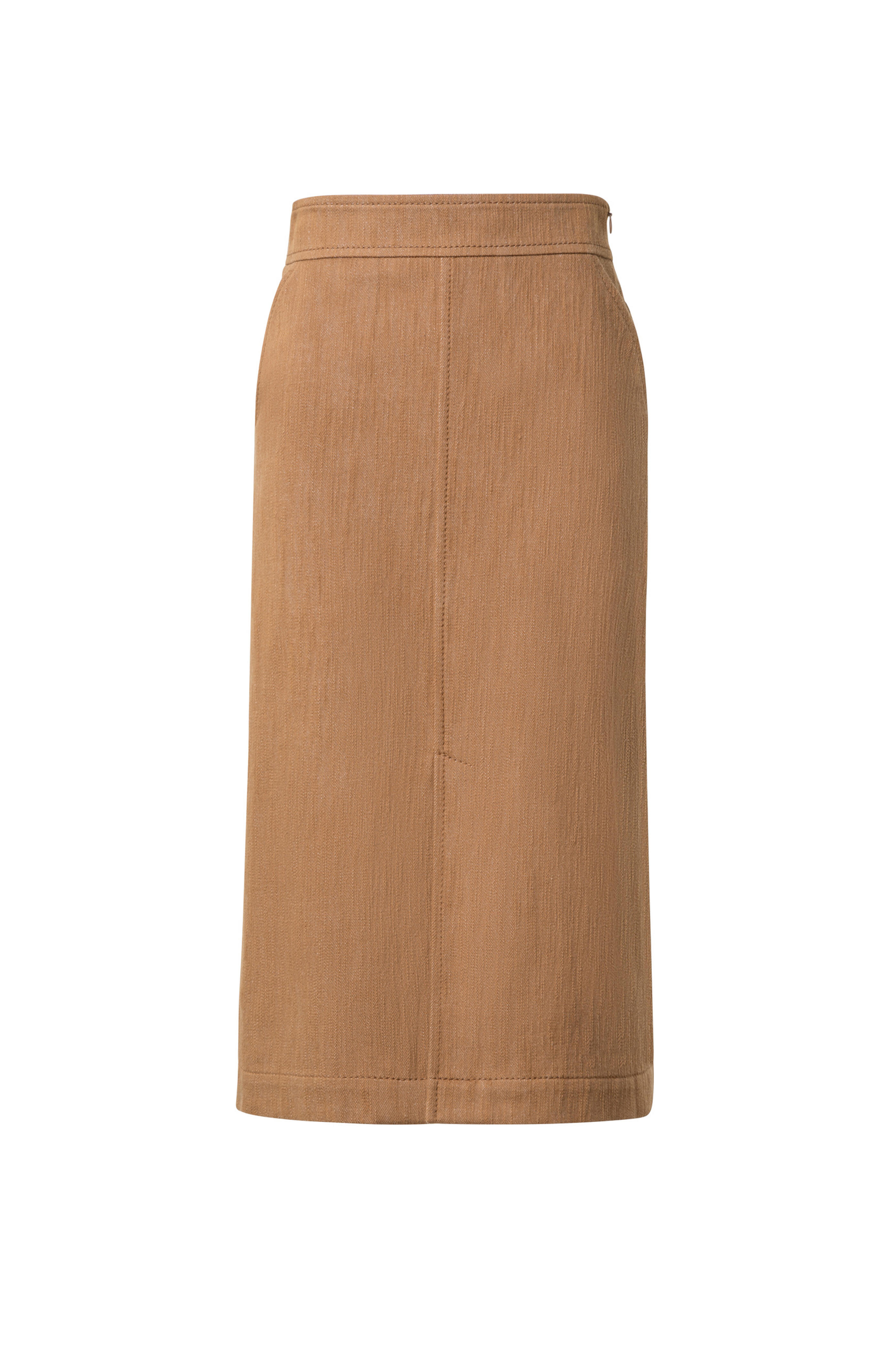 Akris Punto - Caramel Washed Denim Midi Skirt