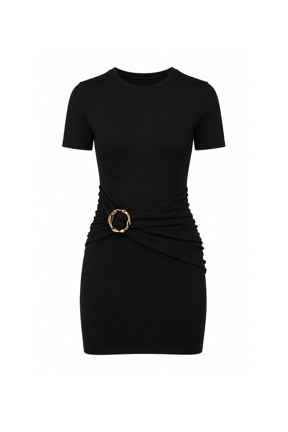 Simkhai Leni Draped Black Knit Mini Dress - view 1