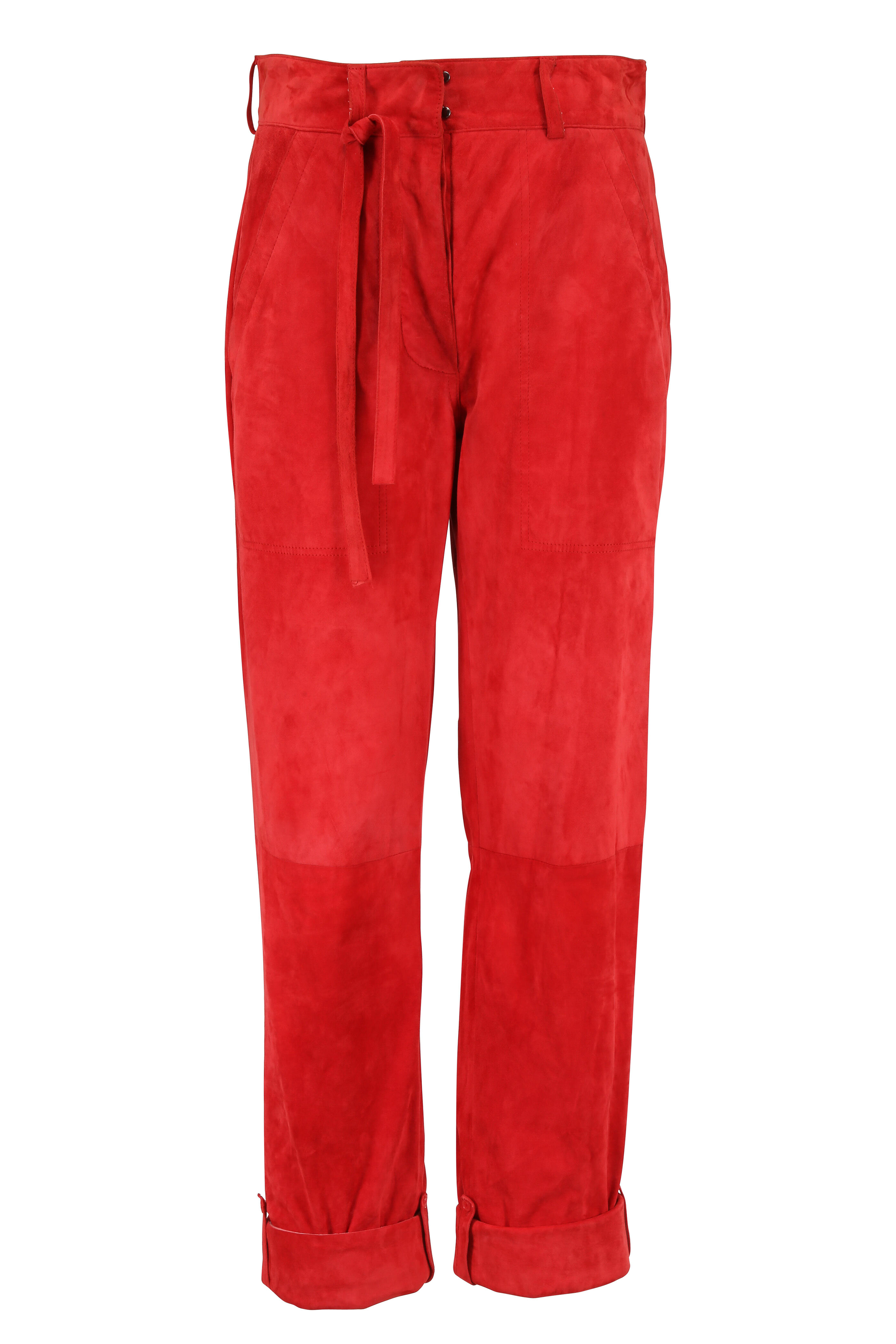 Tom Ford - Orange Suede Tie-Waist Pant | Mitchell Stores
