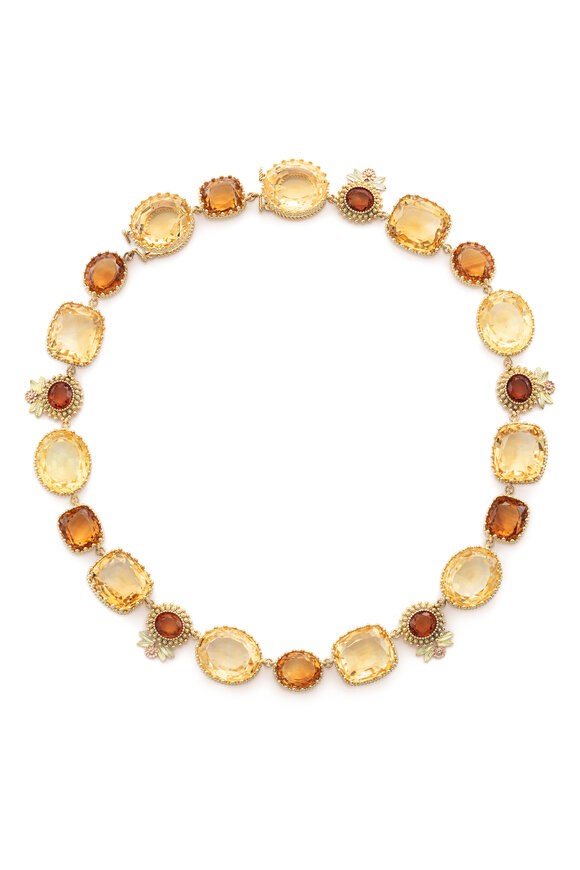 Mellerio 18k Gold Pierreries Leaves Pattern Necklace