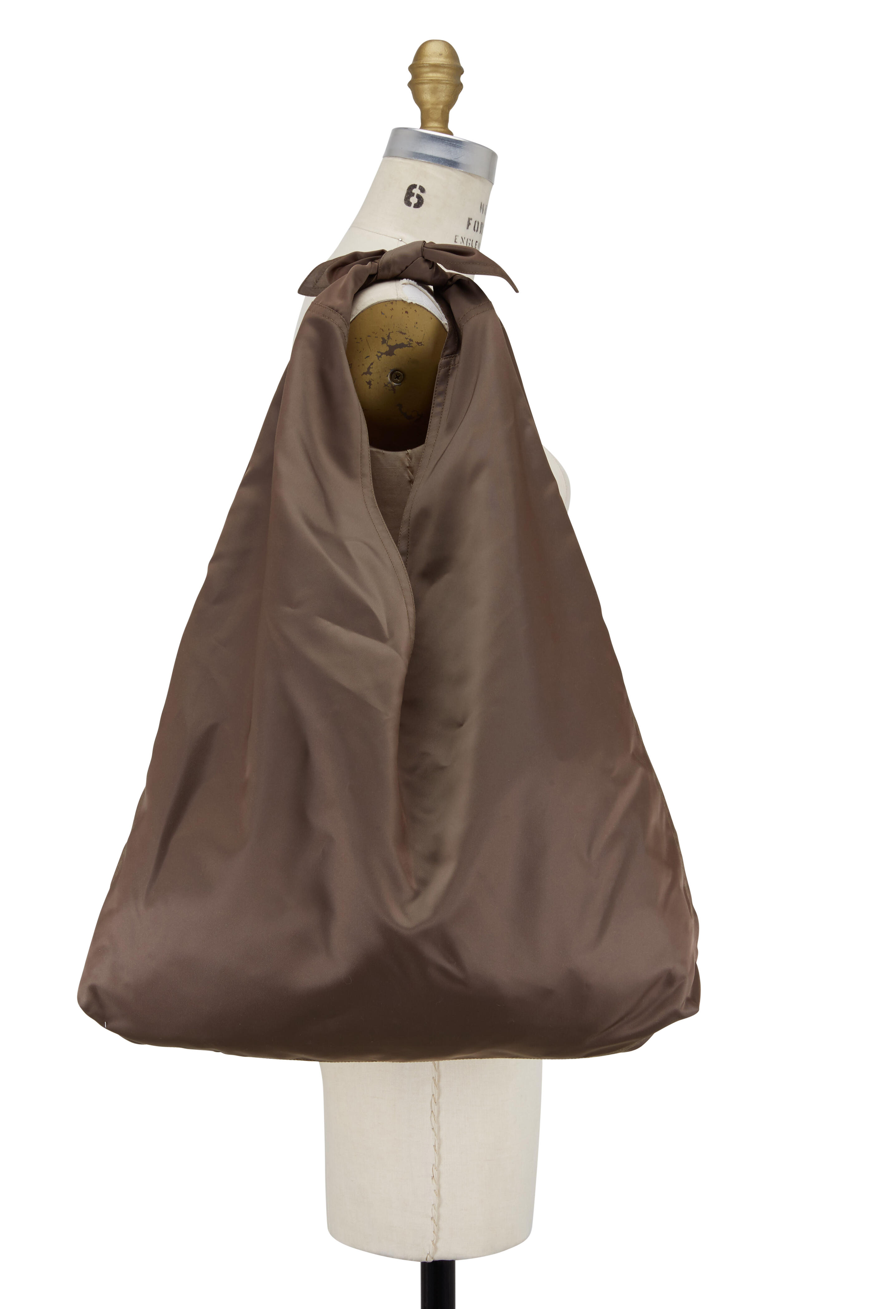 The Row - Bindle Taupe Nylon Hobo Bag | Mitchell Stores