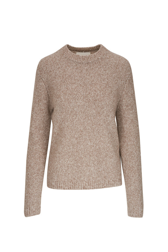 Lisa Yang Silas Speckled Light Sand Boucle Cashmere Sweater