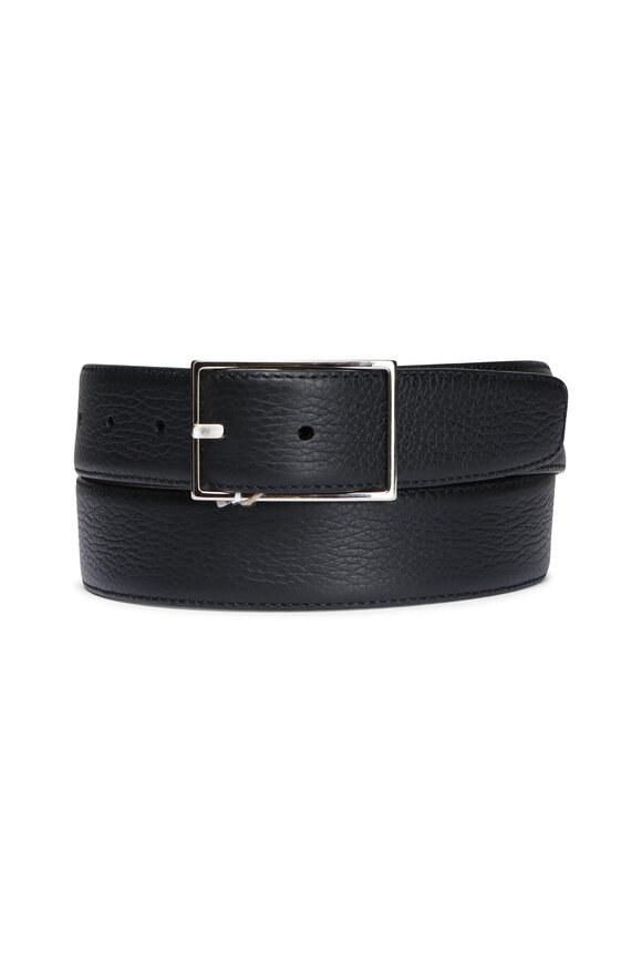 Simonnot-Godard Reversible Black & Café Brown Leather Belt