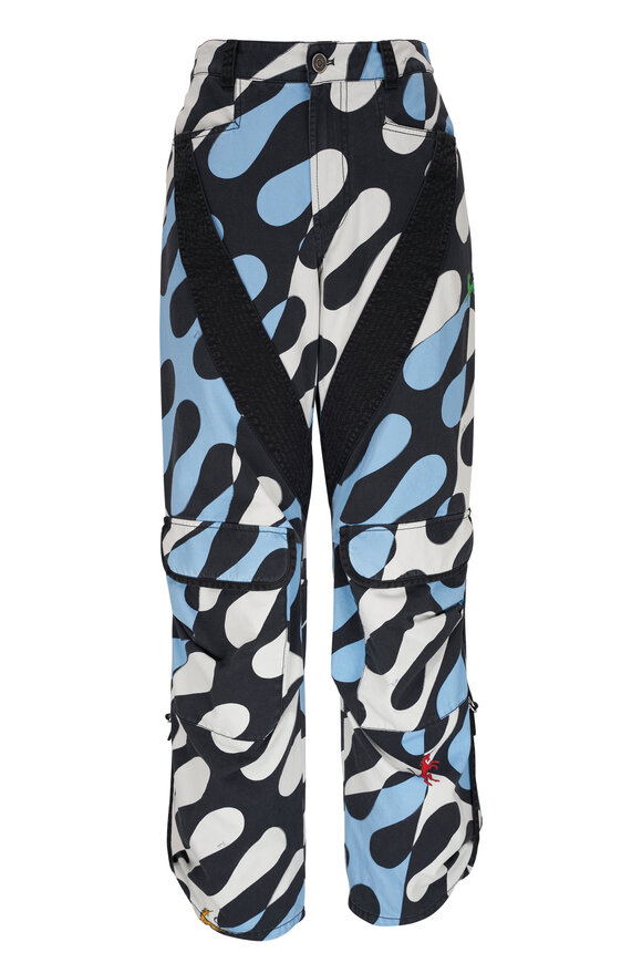 Pucci Black & Blue Cotton Gabardine Cargo Pant 