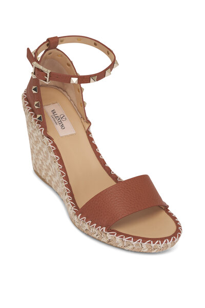 Chloé - Lauren Shell Suede Scalloped Wedge Sandals, 110mm