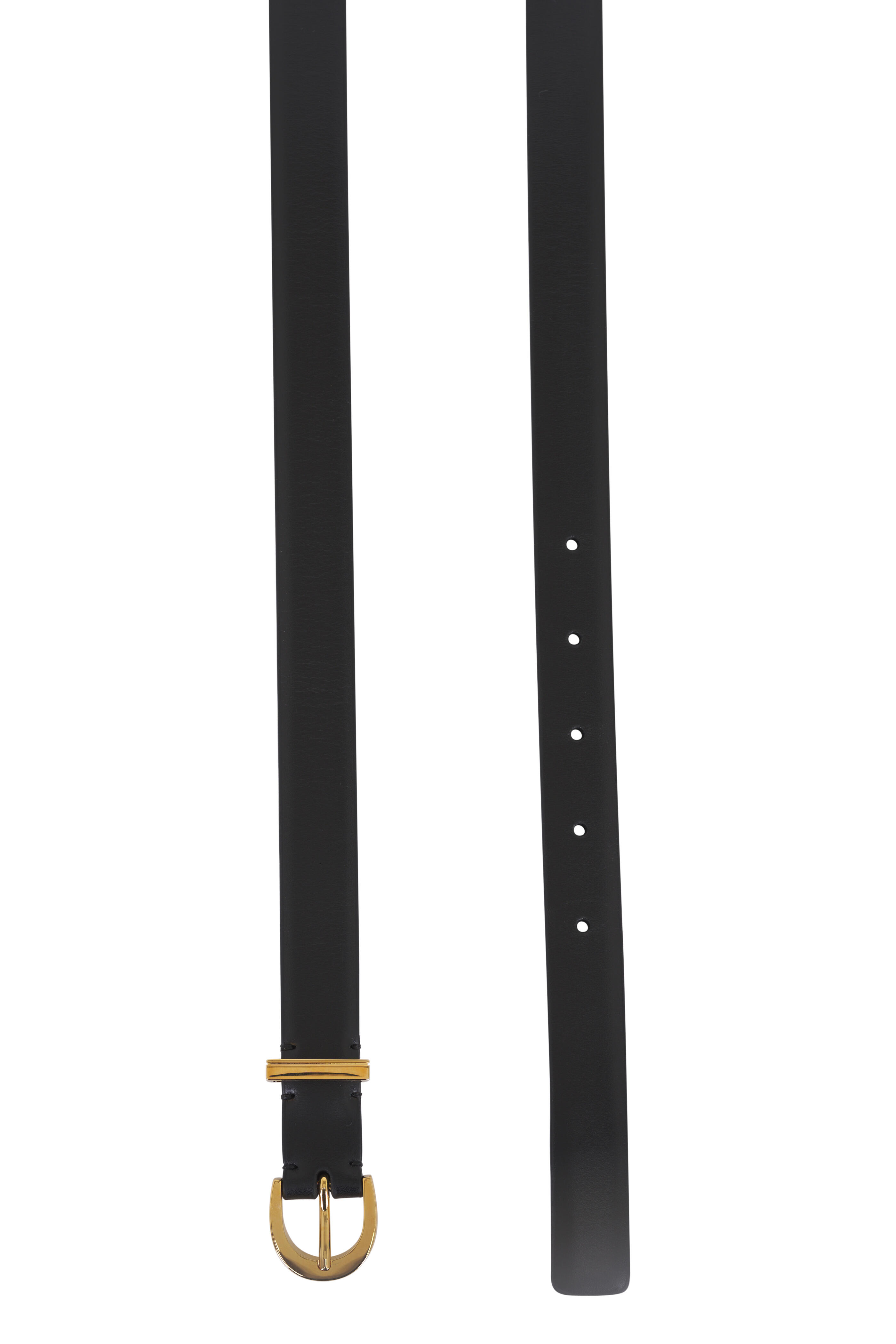 Khaite - Luna Gold & Black Leather Belt, 20mm