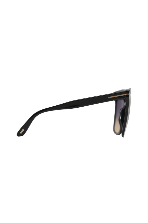 Tom Ford Eyewear - Sabrina Black & Brown Square Frame Sunglasses