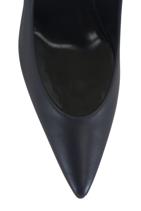 Manolo Blahnik - Kietta Navy Leather Stiletto Pump, 70mm