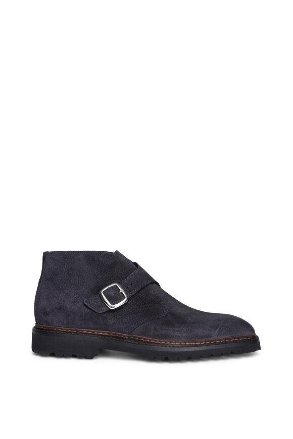 Bontoni Visionario Dark Navy Textured Suede Boot - view 2