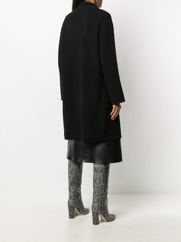 Vince - Black Collarless Cardigan Coat