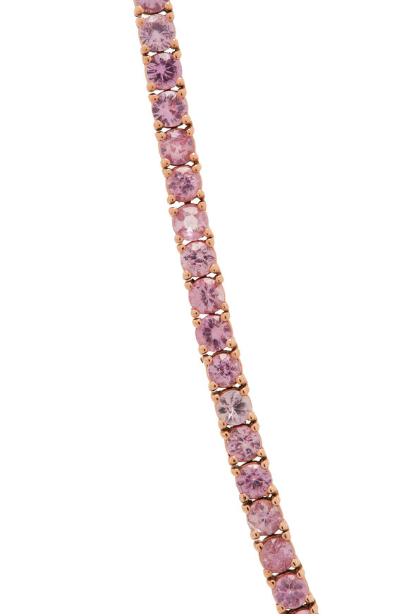 Kai Linz - Rose Gold Pink Sapphire Tennis Necklace