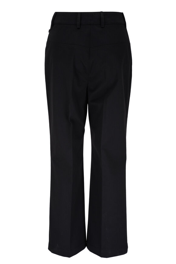 Akris - Flora Black Cotton Cropped Wide Leg Jean 