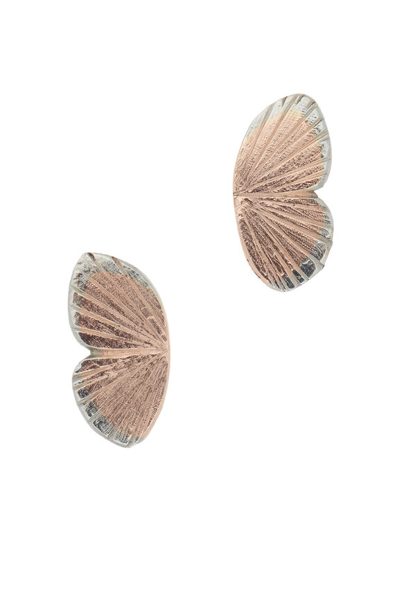 James Banks - Gold Butterfly Hinged Earrings