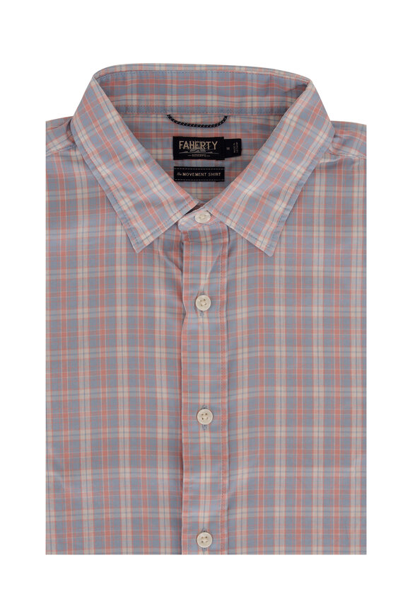 Faherty Brand - Movement Blue Coral Plaid Sport Shirt