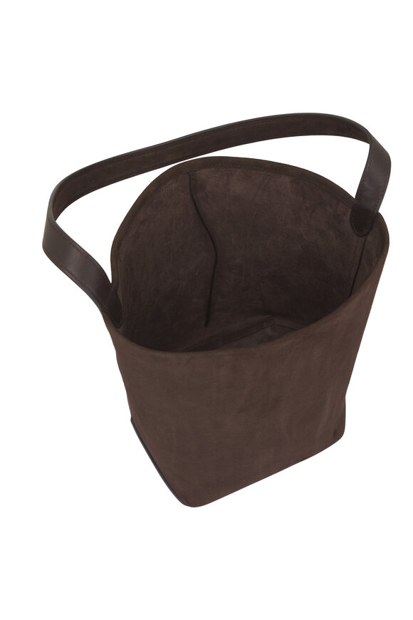 The Row Medium N/S Park Edge Mocha Suede Tote - view 4