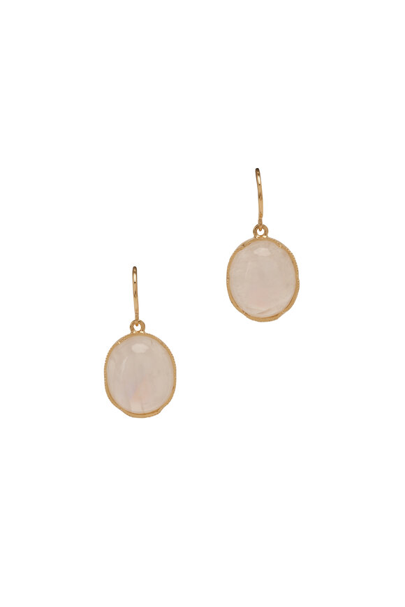 Irene Neuwirth - Oval Rainbow Moonstone Drop Earrings