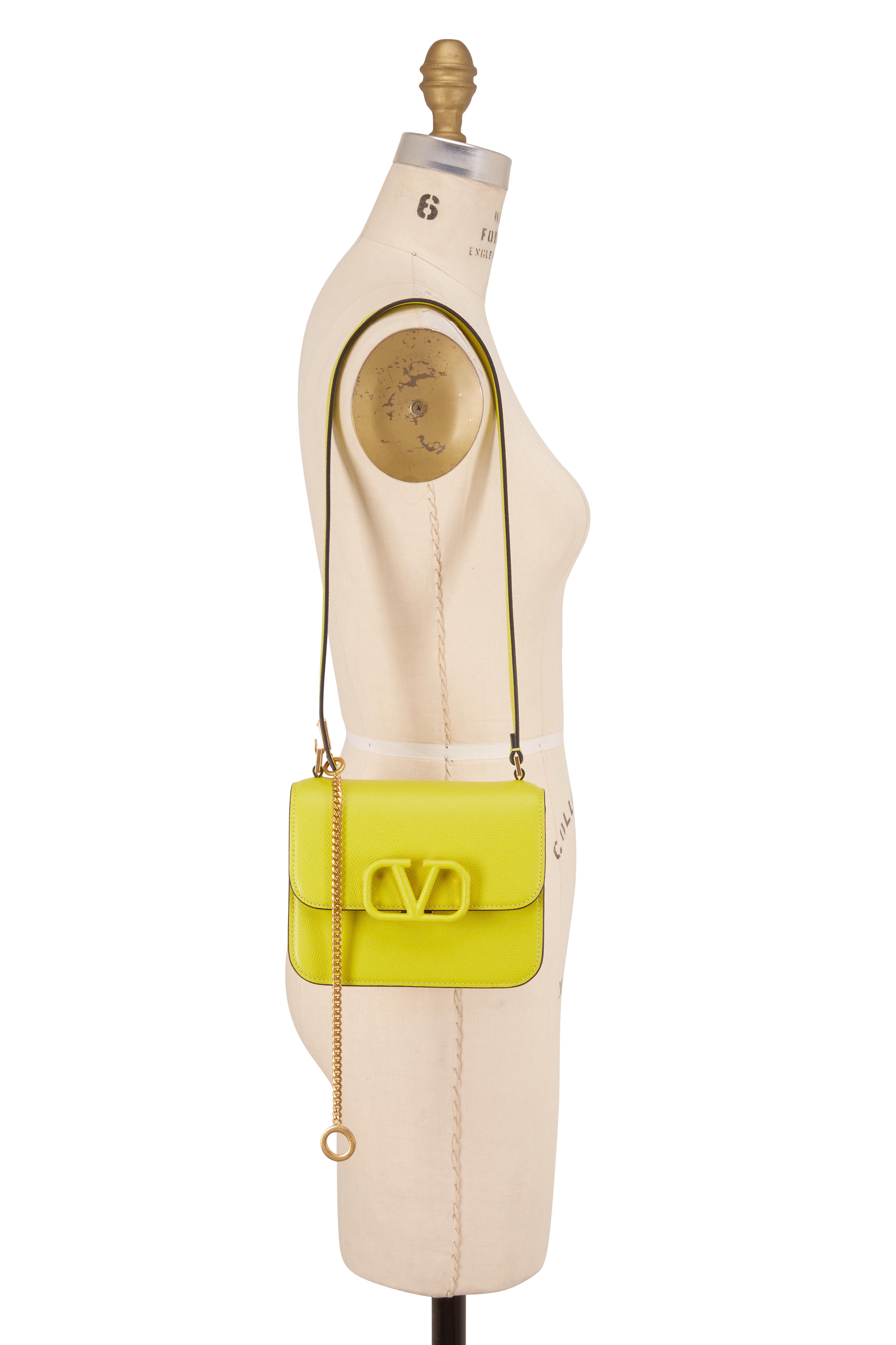 Valentino Garavani - V-logo Leather Cross-body Wallet Bag - Womens - Chartreuse